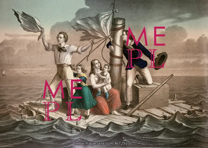 : navigation, castaways, Saved!, Lithographie : navigation, castaways, Saved!, Lithographie