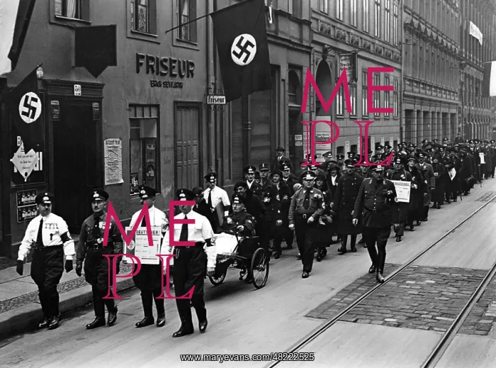 : Nazi demonstration of the war invalids in Berlin at the : Nazi demonstration of the war invalids in Berlin at the