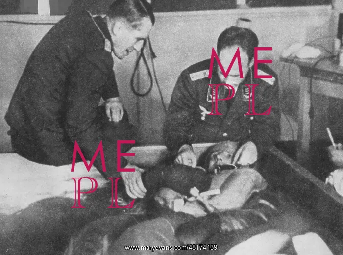 : Nazi physicians performing freezing experiments on an intern : Nazi physicians performing freezing experiments on an intern