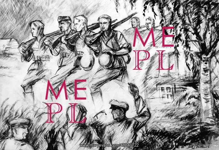 : Nazi propaganda drawing from the Eastern Front : Nazi propaganda drawing from the Eastern Front