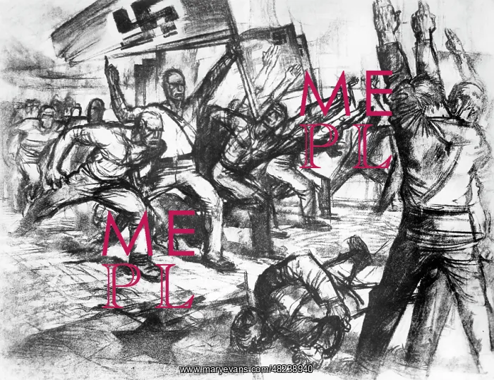 : Nazi propaganda drawing by Mjoelnir, 1923 : Nazi propaganda drawing by Mjoelnir, 1923