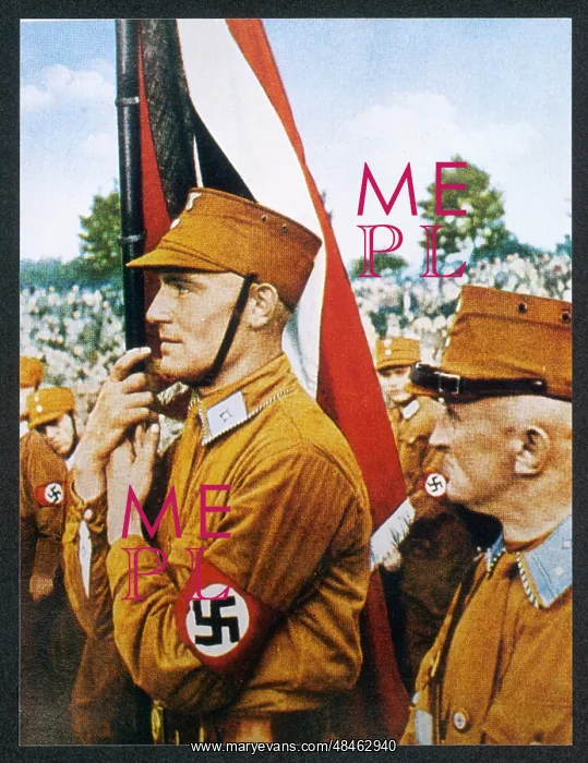 : NAZI SA MAN AND FLAG : NAZI SA MAN AND FLAG