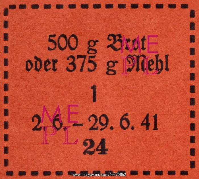  : Nazism  /  National Socialism, documents, ration