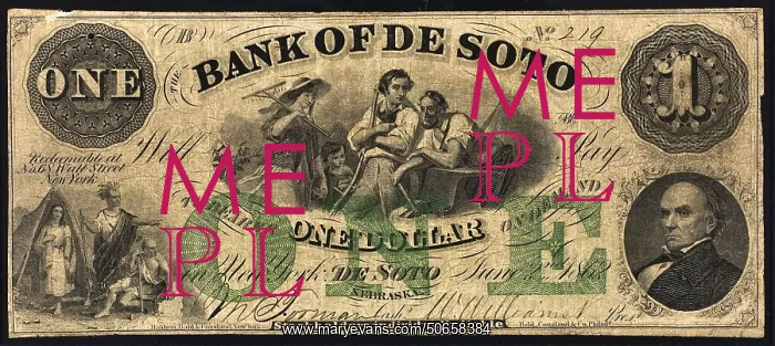 : Nebraska Territory Bank Note, 1862 : Nebraska Territory Bank Note, 1862