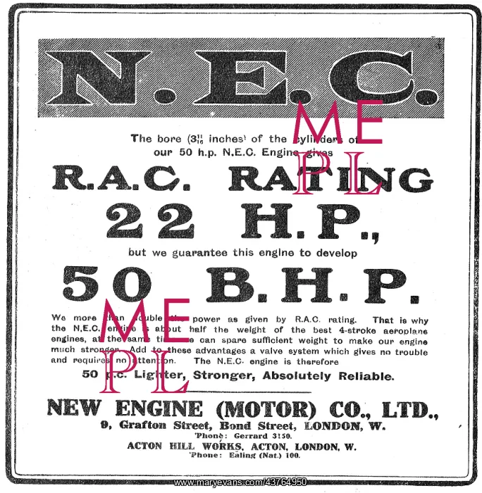 : NEC Aero Engine RAC Rating 22 HP. Guaranteed To Develop : NEC Aero Engine RAC Rating 22 HP. Guaranteed To Develop