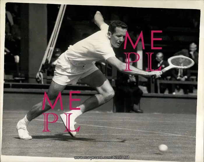 : Ned Neely in tennis match at Wimbledon : Ned Neely in tennis match at Wimbledon
