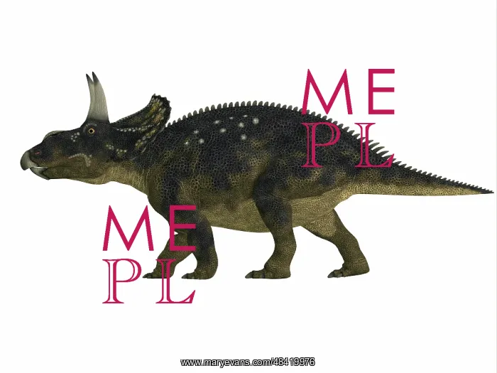 : Nedoceratops dinosaur, side view : Nedoceratops dinosaur, side view