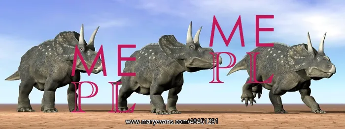 : Three Nedoceratops standing in the desert : Three Nedoceratops standing in the desert