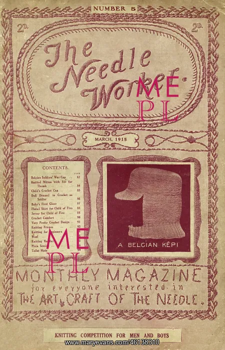 : The Needle Worker, WW1 knitting & sewing booklet : The Needle Worker, WW1 knitting & sewing booklet