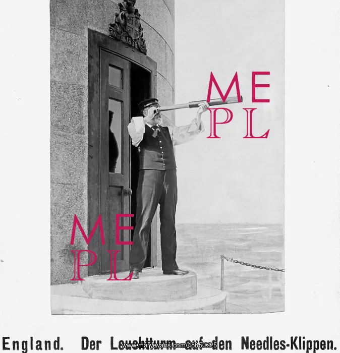 : The Needles Lighthouse on the Needle Cliffs, 1906 : The Needles Lighthouse on the Needle Cliffs, 1906