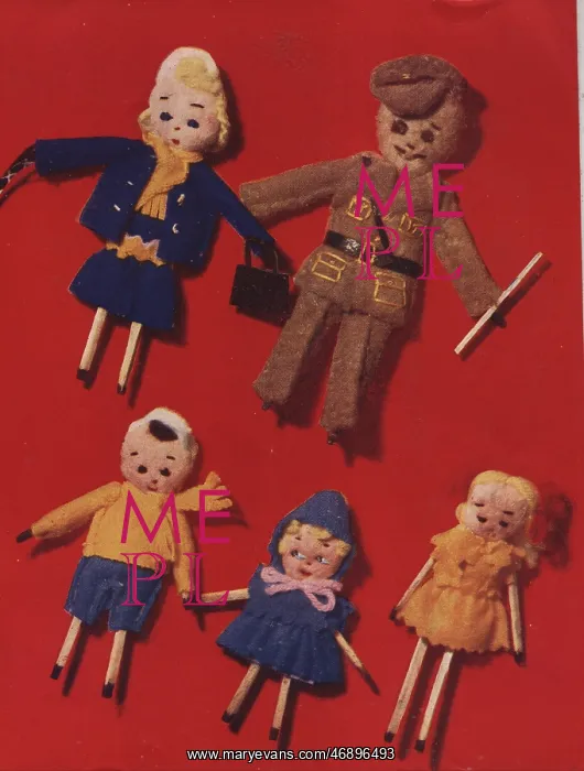 : Needlework 1940's - 1940's, Matchstick, toys : Needlework 1940's - 1940's, Matchstick, toys