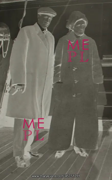 : Negative of James and Mabel Fenwick on Carpathia : Negative of James and Mabel Fenwick on Carpathia