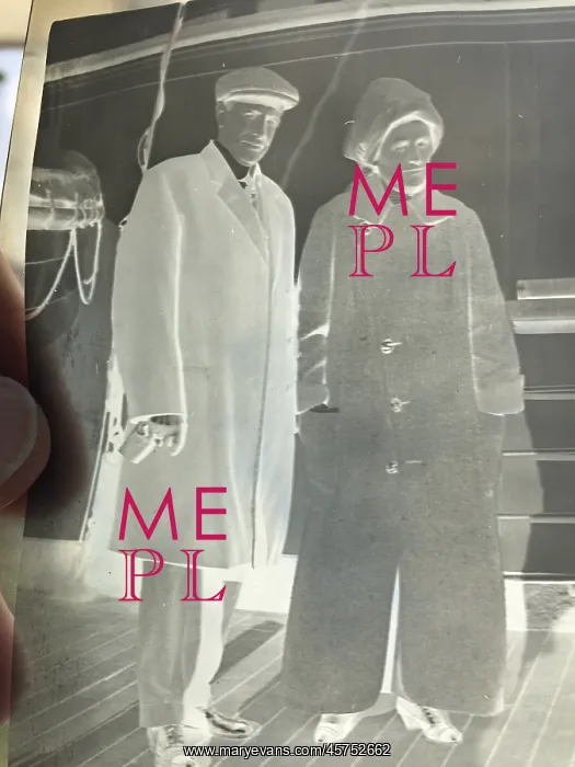 : Negative of James and Mabel Fenwick on Carpathia : Negative of James and Mabel Fenwick on Carpathia