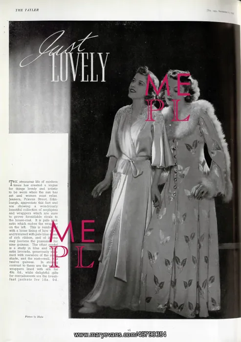 : Negligees and wrappers from Jenners Edinburgh : Negligees and wrappers from Jenners Edinburgh
