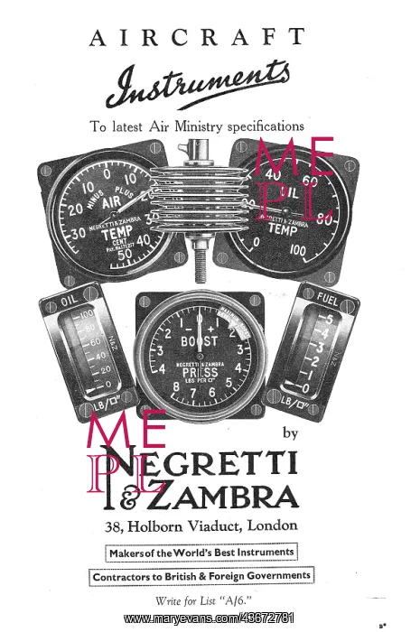 : Negretti & Zambra Aircraft Instruments : Negretti & Zambra Aircraft Instruments
