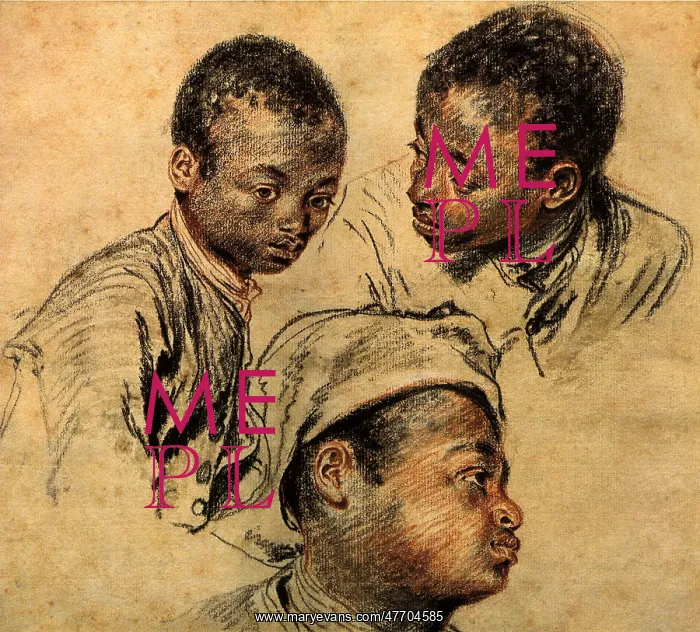  : Three Negro Heads, by Watteau