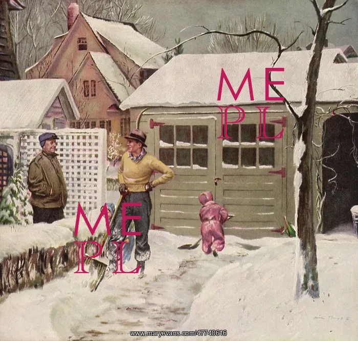  : Neighbors chat on Snowy Day