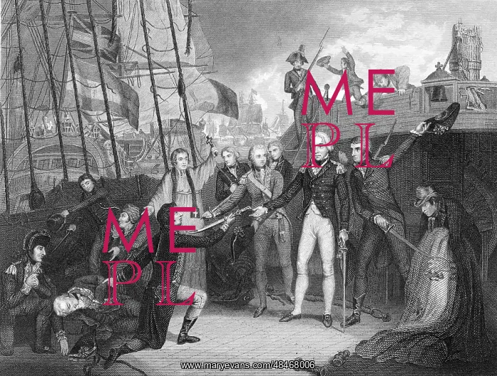 : Nelson accepting surrender of Spanish admiral's : Nelson accepting surrender of Spanish admiral's
