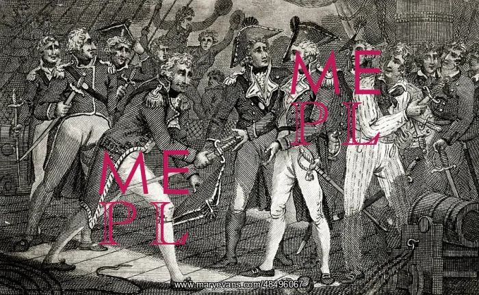 : Nelson receiving the swords of the vanquished Spaniards : Nelson receiving the swords of the vanquished Spaniards