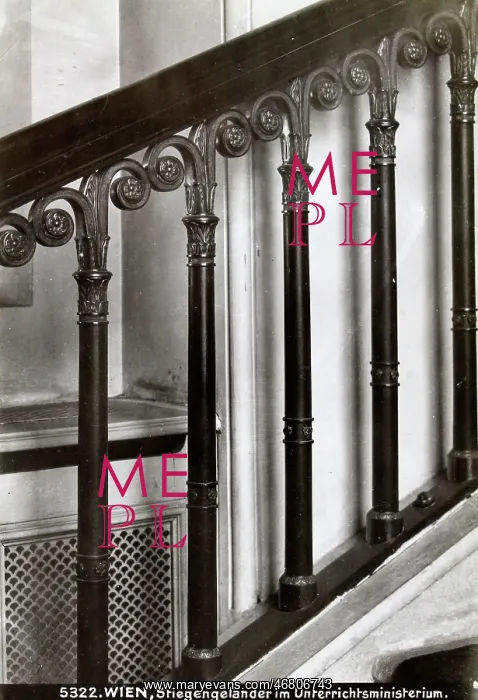 : Neoclassical handrail on a staircase in Palais Starhemberg : Neoclassical handrail on a staircase in Palais Starhemberg