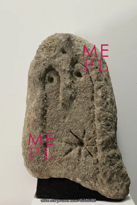 : Neolithic stele, Musee Lapidaire, Avignon, Provence, France : Neolithic stele, Musee Lapidaire, Avignon, Provence, France