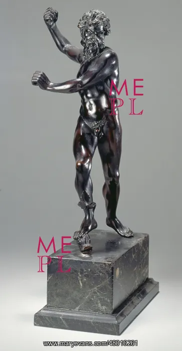 : Neptune. Statuette after Riccio of Padua. Sculpture in the round. Black patinated bronze : Neptune. Statuette after Riccio of Padua. Sculpture in the round. Black patinated bronze