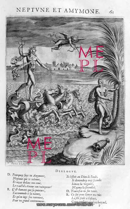 : Neptune with Amymone, daughter of Danaus, whom : Neptune with Amymone, daughter of Danaus, whom