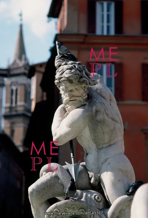 : Neptune fighting an octopus. Fountain of Neptune. Rome. Ita : Neptune fighting an octopus. Fountain of Neptune. Rome. Ita