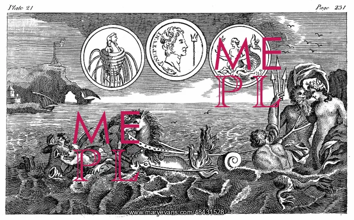 : Neptune (Greek:Poseidon), holding his triple-headed : Neptune (Greek:Poseidon), holding his triple-headed