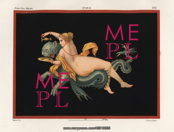  : Nereid sea nymph supported by a monster, half