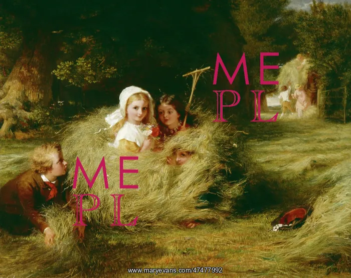 : Nestlings ' children playing in hay : Nestlings ' children playing in hay
