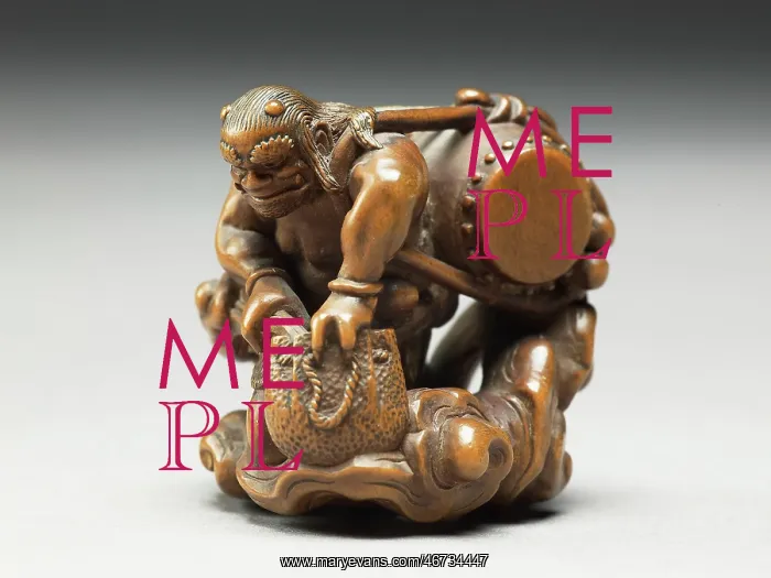 : Netsuke in the form of Raiden, the god of thunder : Netsuke in the form of Raiden, the god of thunder
