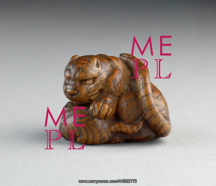 : Netsuke in the form of a tiger and her cub : Netsuke in the form of a tiger and her cub