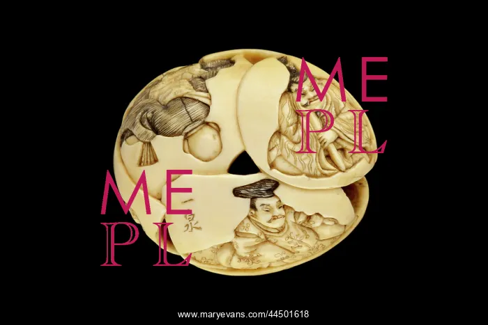 : Netsuke - ryusa type - the rokkasen, or six immortal poets : Netsuke - ryusa type - the rokkasen, or six immortal poets
