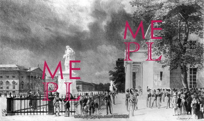 : The Neue Wache in Berlin, around 1840 : The Neue Wache in Berlin, around 1840