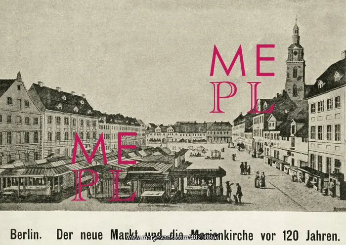 : The Neuer Markt and the Marienkirche in Berlin-Mitte, aroun : The Neuer Markt and the Marienkirche in Berlin-Mitte, aroun