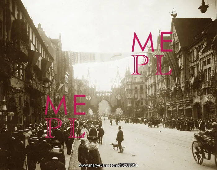 : The Neuhauser Strasse in Munich, 1900 : The Neuhauser Strasse in Munich, 1900