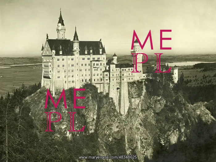 : Neuschwanstein Castle, around 1900 : Neuschwanstein Castle, around 1900
