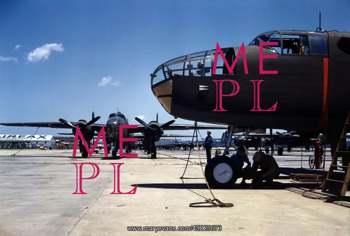 : New B-25 bombers lined up for final inspection ? : New B-25 bombers lined up for final inspection ?