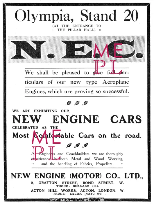 : New Engine (Motor) Co. N.E.C. Aero-Engines : New Engine (Motor) Co. N.E.C. Aero-Engines
