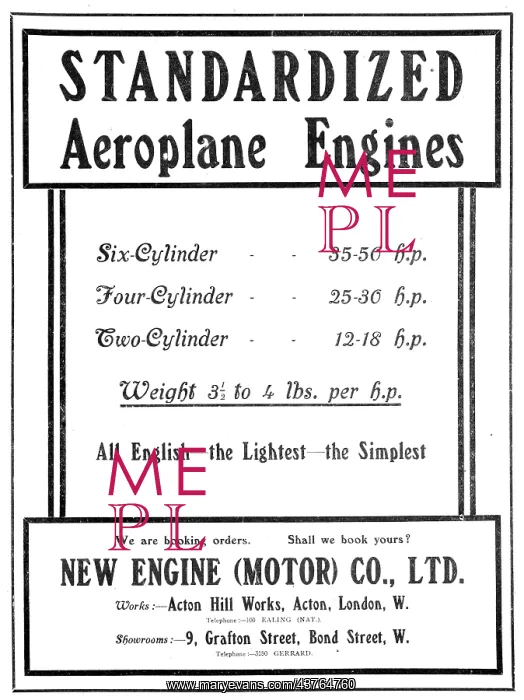 : New Engine (Motor) Co. N.E.C. Aero-Engines : New Engine (Motor) Co. N.E.C. Aero-Engines