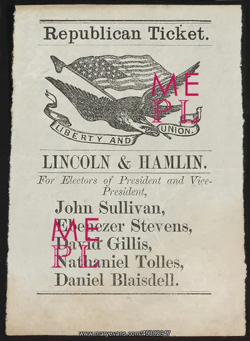: New Hampshire Campaign ticket listing the : New Hampshire Campaign ticket listing the