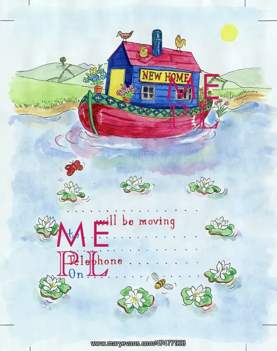  : New Home design with red and blue Houseboat