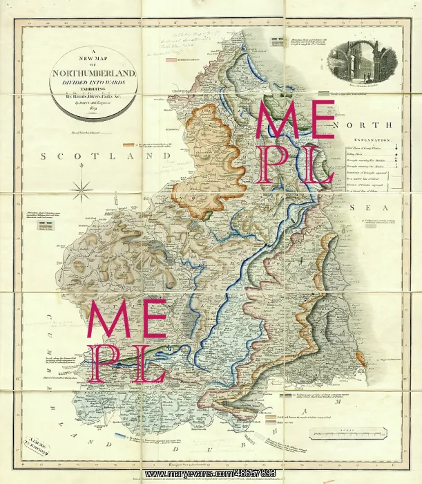  : A New Map of Northumberland divided into Wards