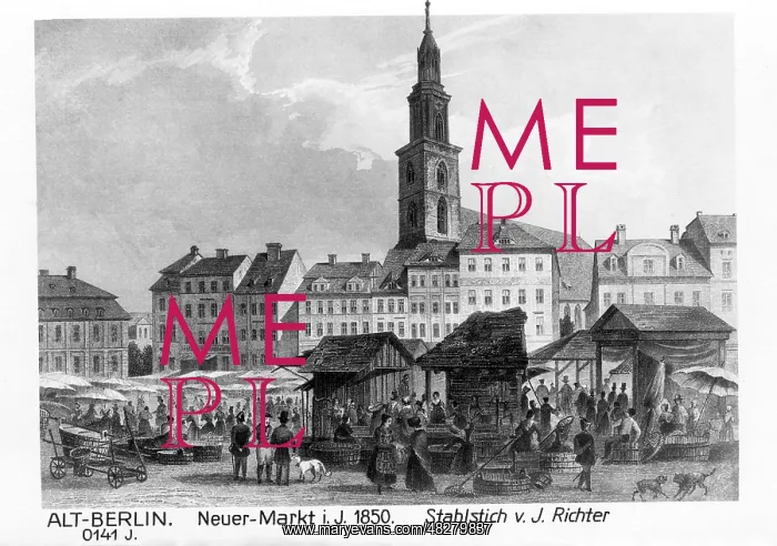 : New Market in Berlin, 1850 : New Market in Berlin, 1850