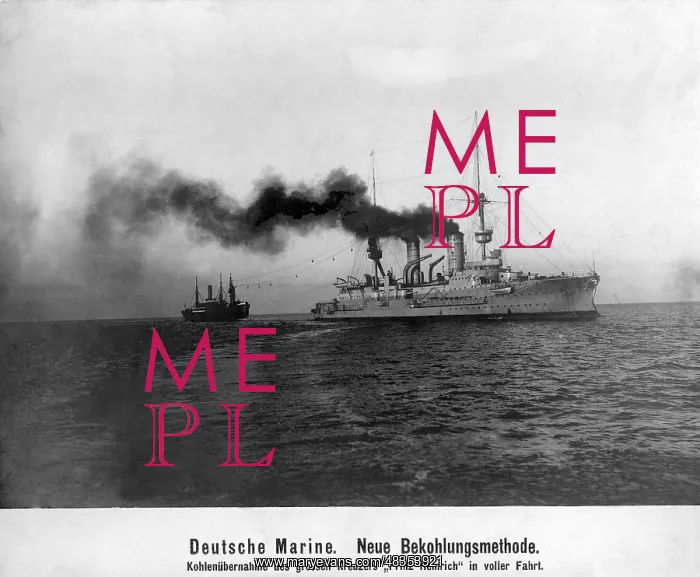 : New method of coaling at the SMS Prinz Heinrich, 1905 : New method of coaling at the SMS Prinz Heinrich, 1905