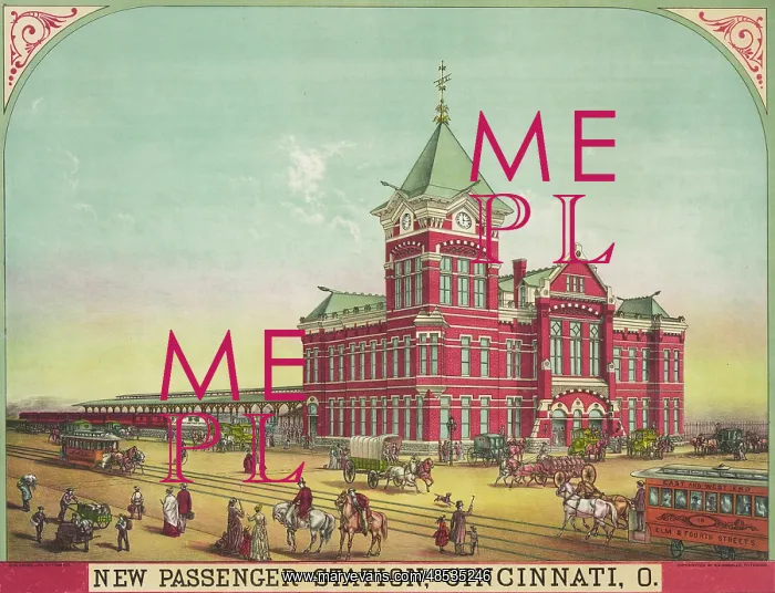 : New passenger station, Cincinnati, Ohio, circa 1890 : New passenger station, Cincinnati, Ohio, circa 1890