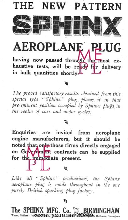 : The New Pattern Sphinx Aero Engine Sparking Plug : The New Pattern Sphinx Aero Engine Sparking Plug