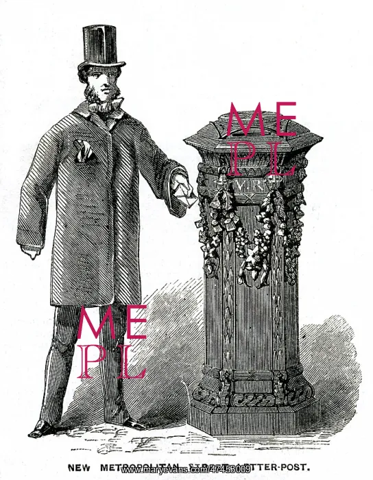 : New public pillar post box 1857 : New public pillar post box 1857