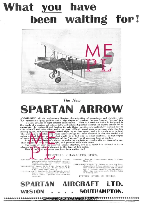 : The New Simmonds Spartan Arrow Aircraft : The New Simmonds Spartan Arrow Aircraft